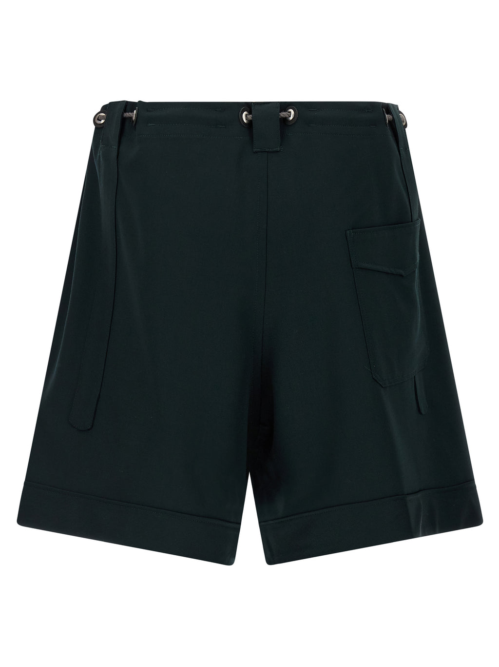 Bicolor Virgin Wool Bermuda Shorts