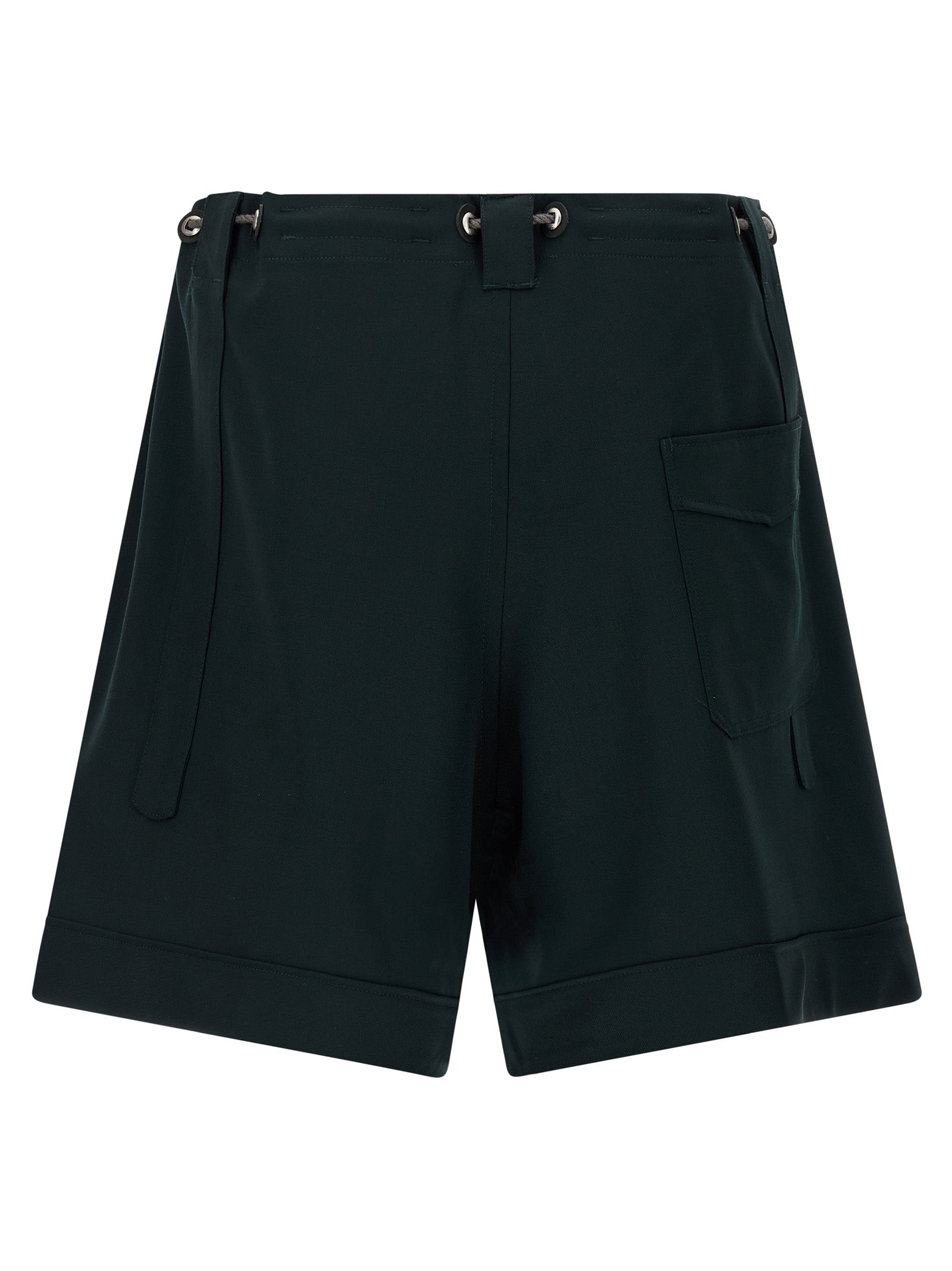 Bicolor Virgin Wool Bermuda Shorts