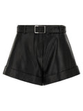 Black Lamb Leather Bermuda Shorts