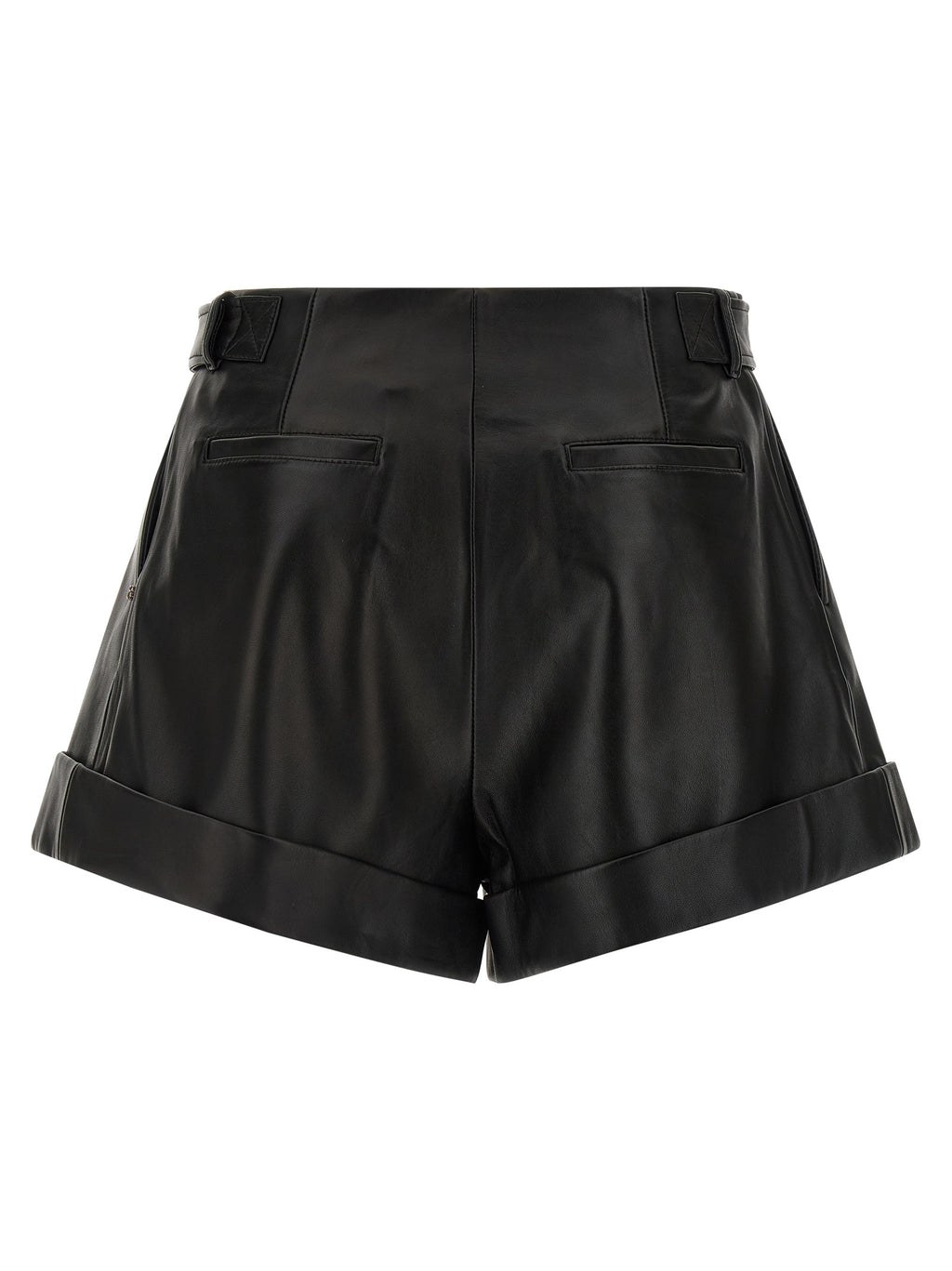 Black Lamb Leather Bermuda Shorts