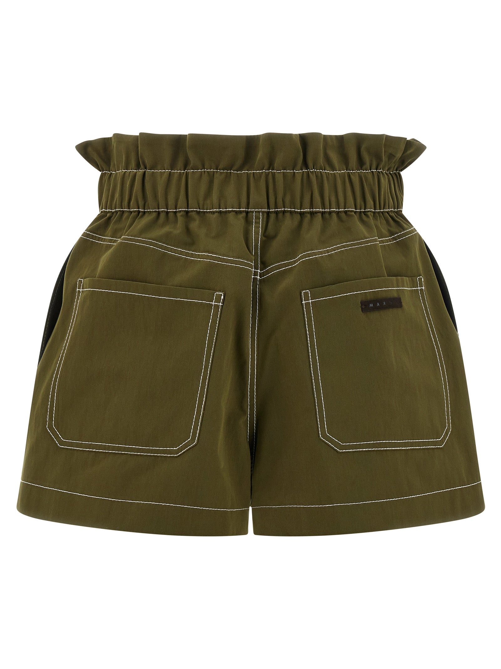 Bicolor Cotton Bermuda Shorts