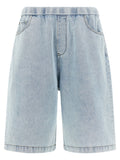 Blue Cotton Bermuda Shorts