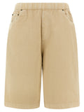Beige Cotton Bermuda Shorts