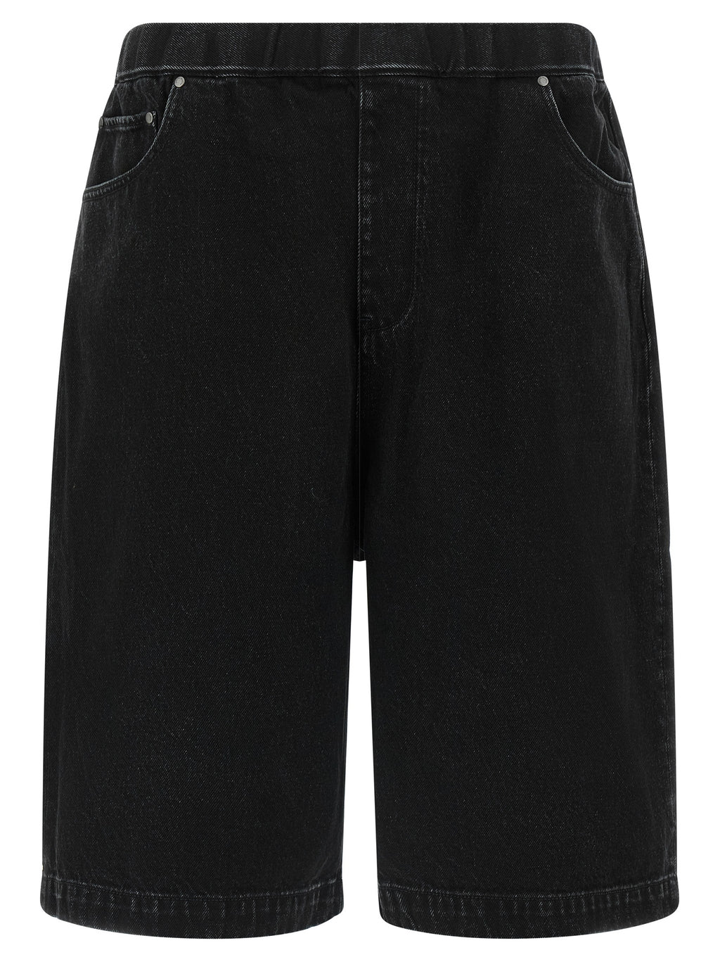 Black Cotton Bermuda Shorts