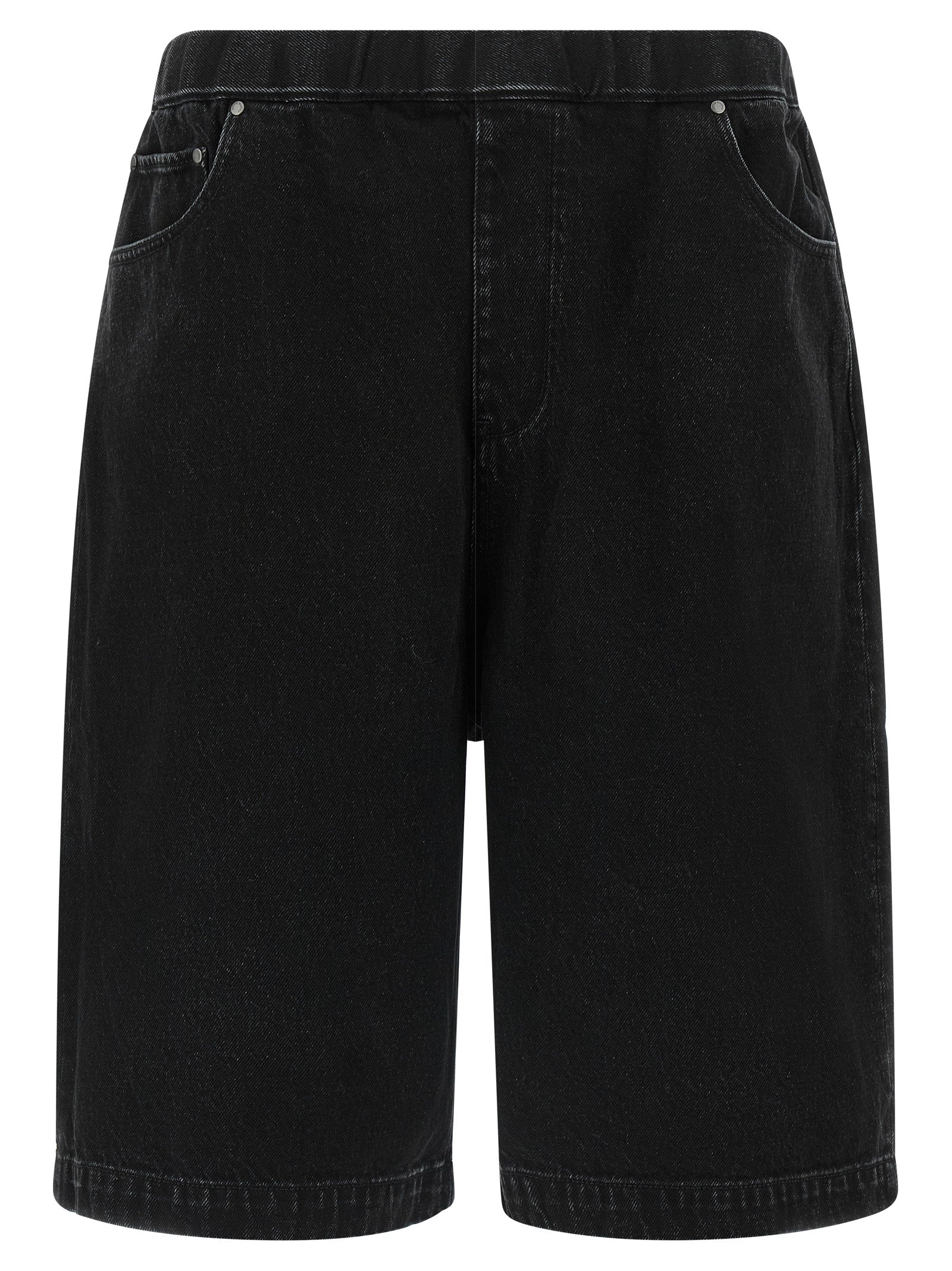 Black Cotton Bermuda Shorts