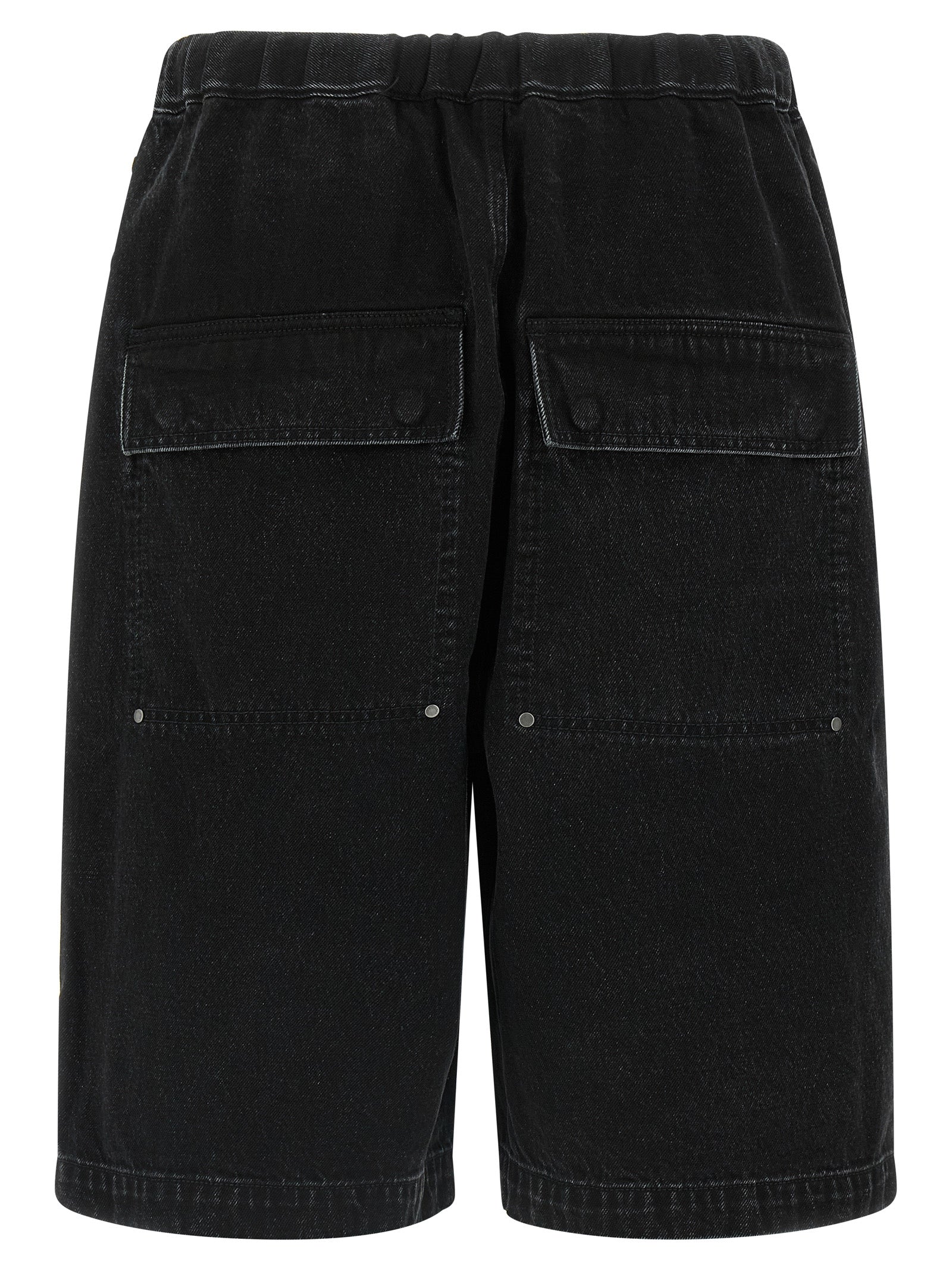 Black Cotton Bermuda Shorts