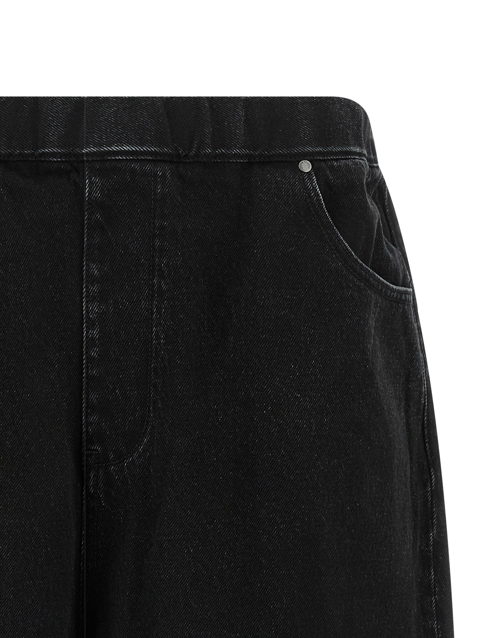 Black Cotton Bermuda Shorts