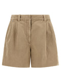 Beige Cotton Bermuda Shorts