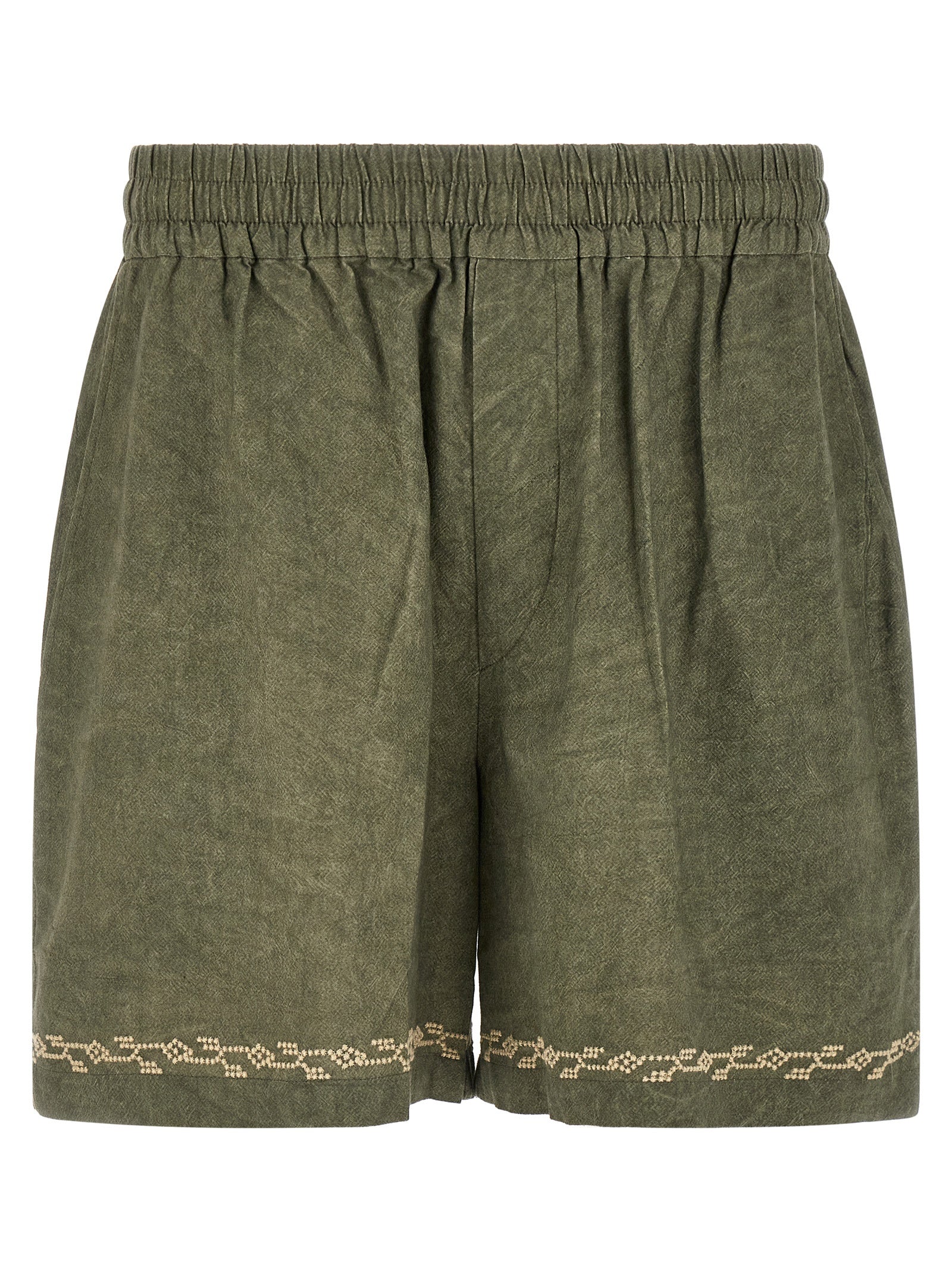 Bicolor Cotton Bermuda Shorts