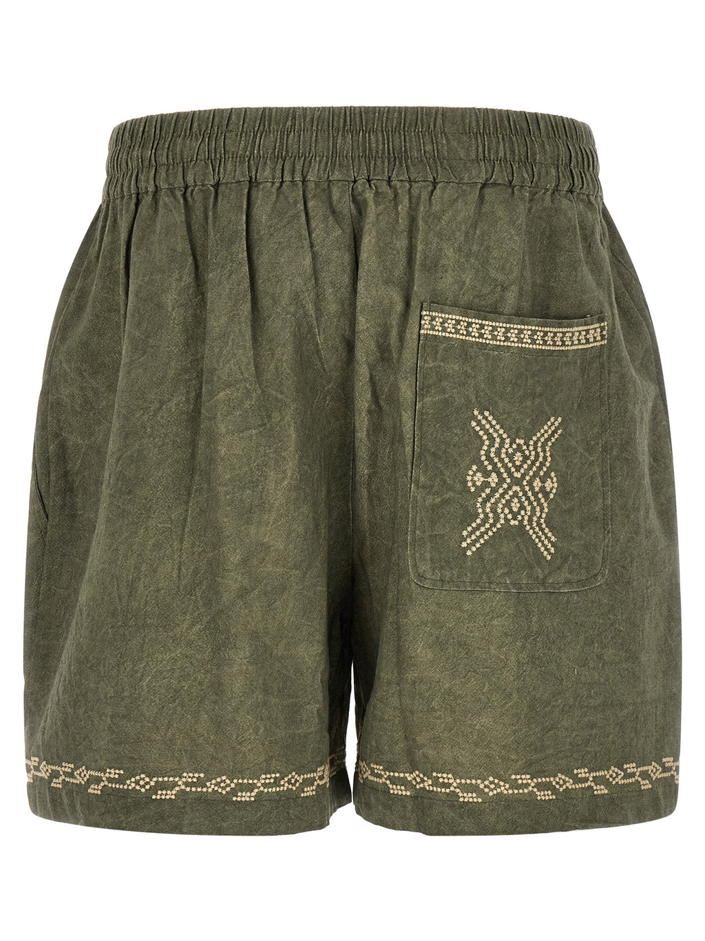 Bicolor Cotton Bermuda Shorts