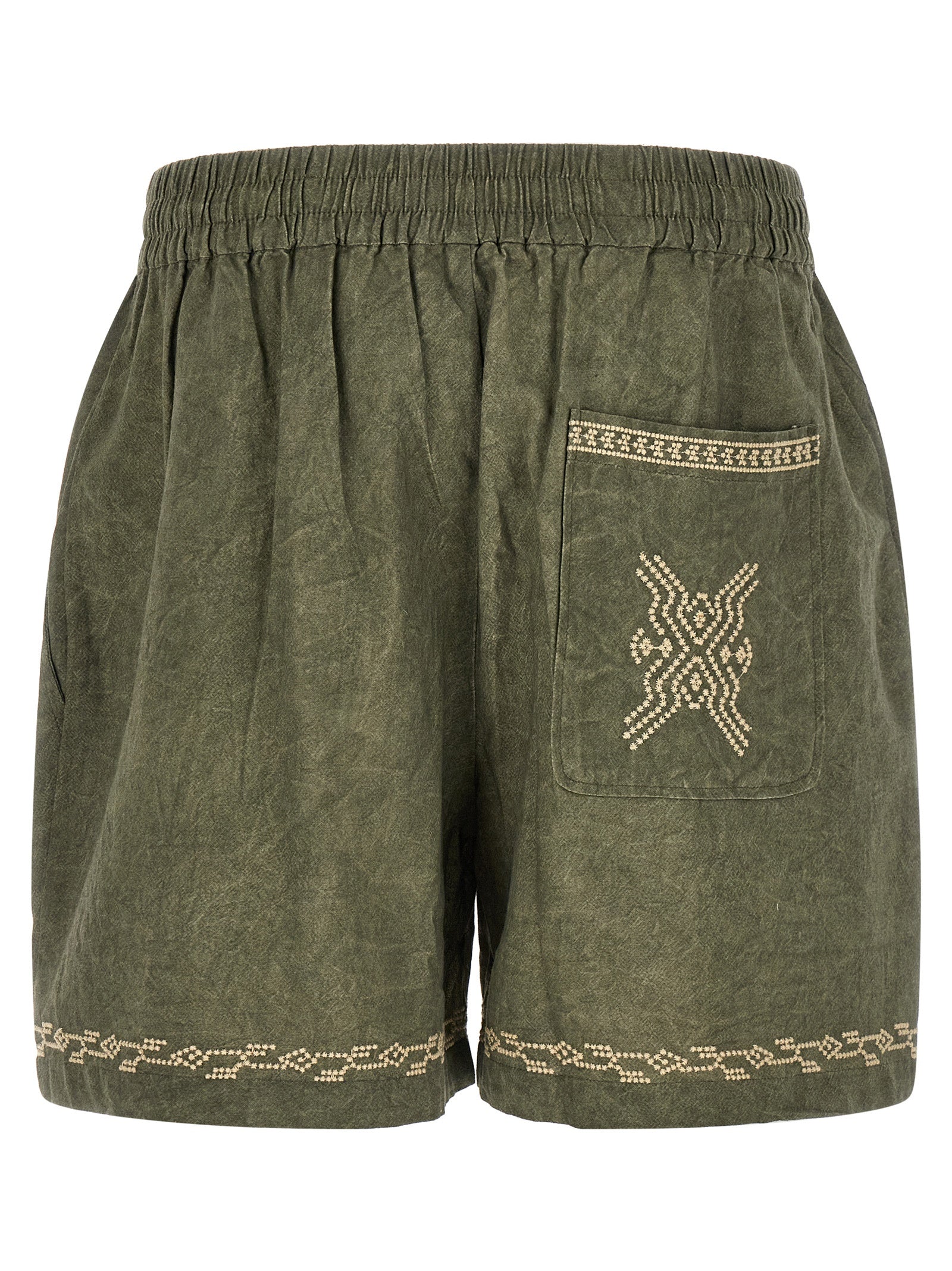 Bicolor Cotton Bermuda Shorts