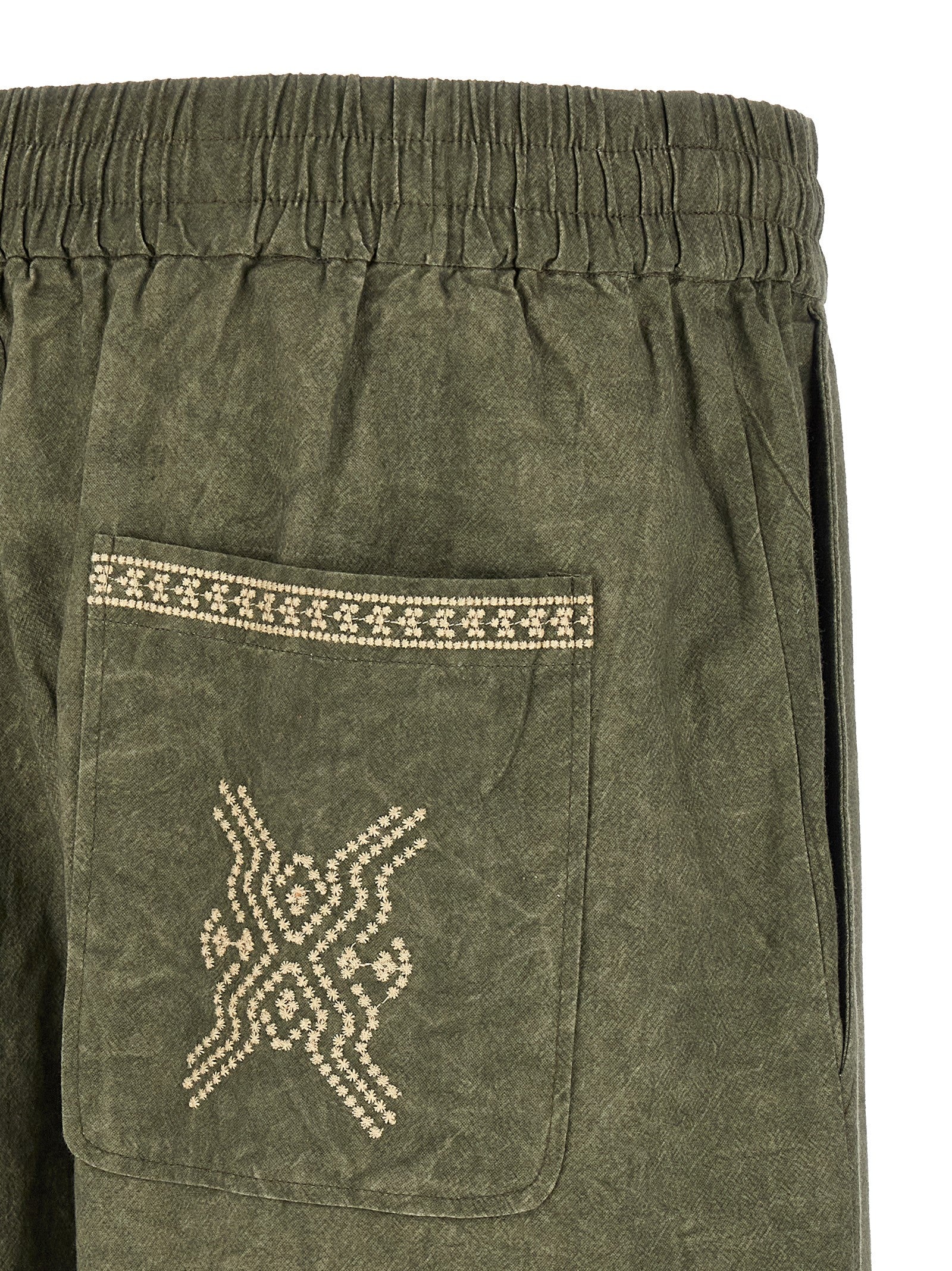 Bicolor Cotton Bermuda Shorts