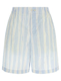Blue Linen Bermuda Shorts