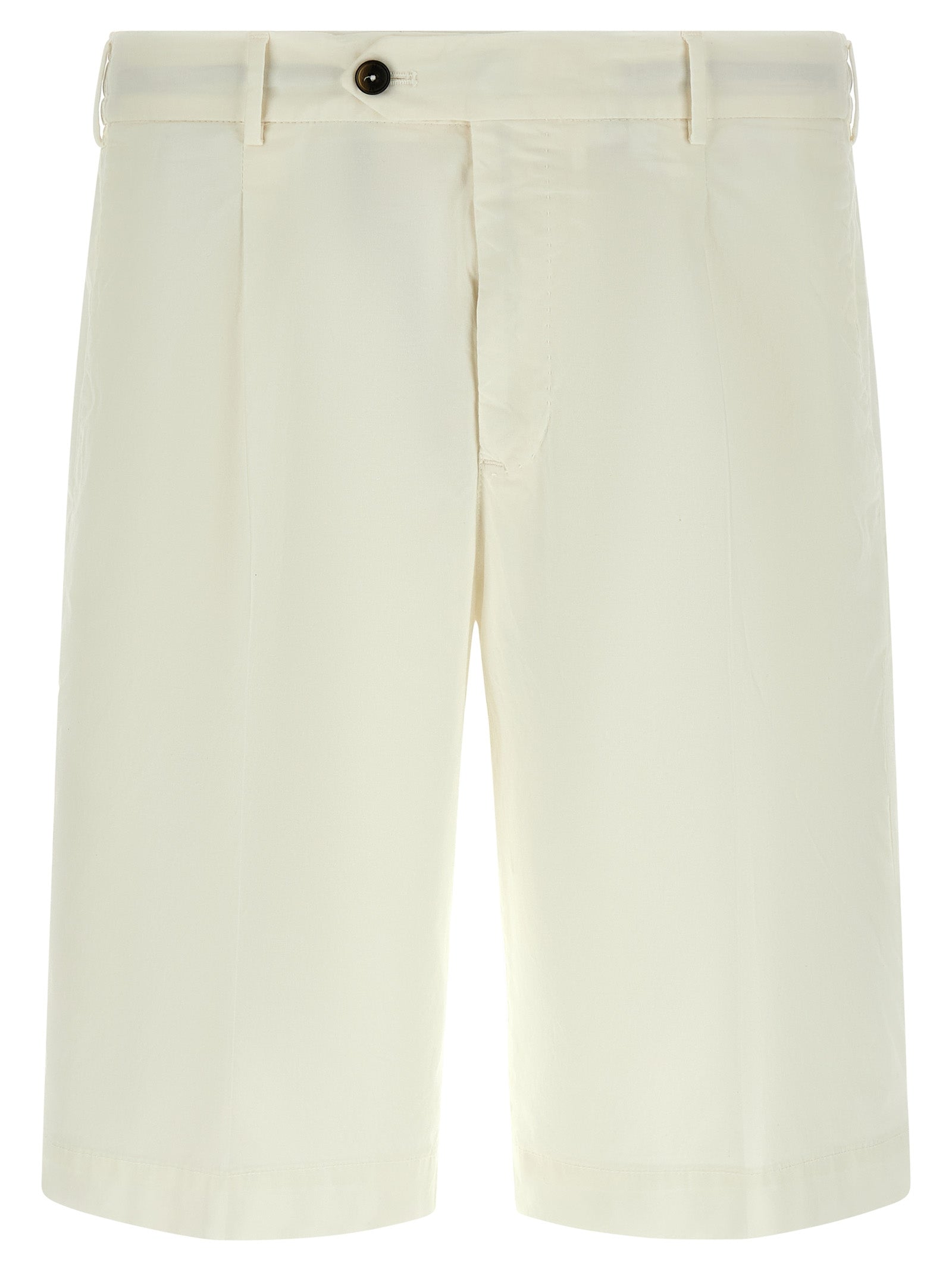 White Cotton Bermuda Shorts