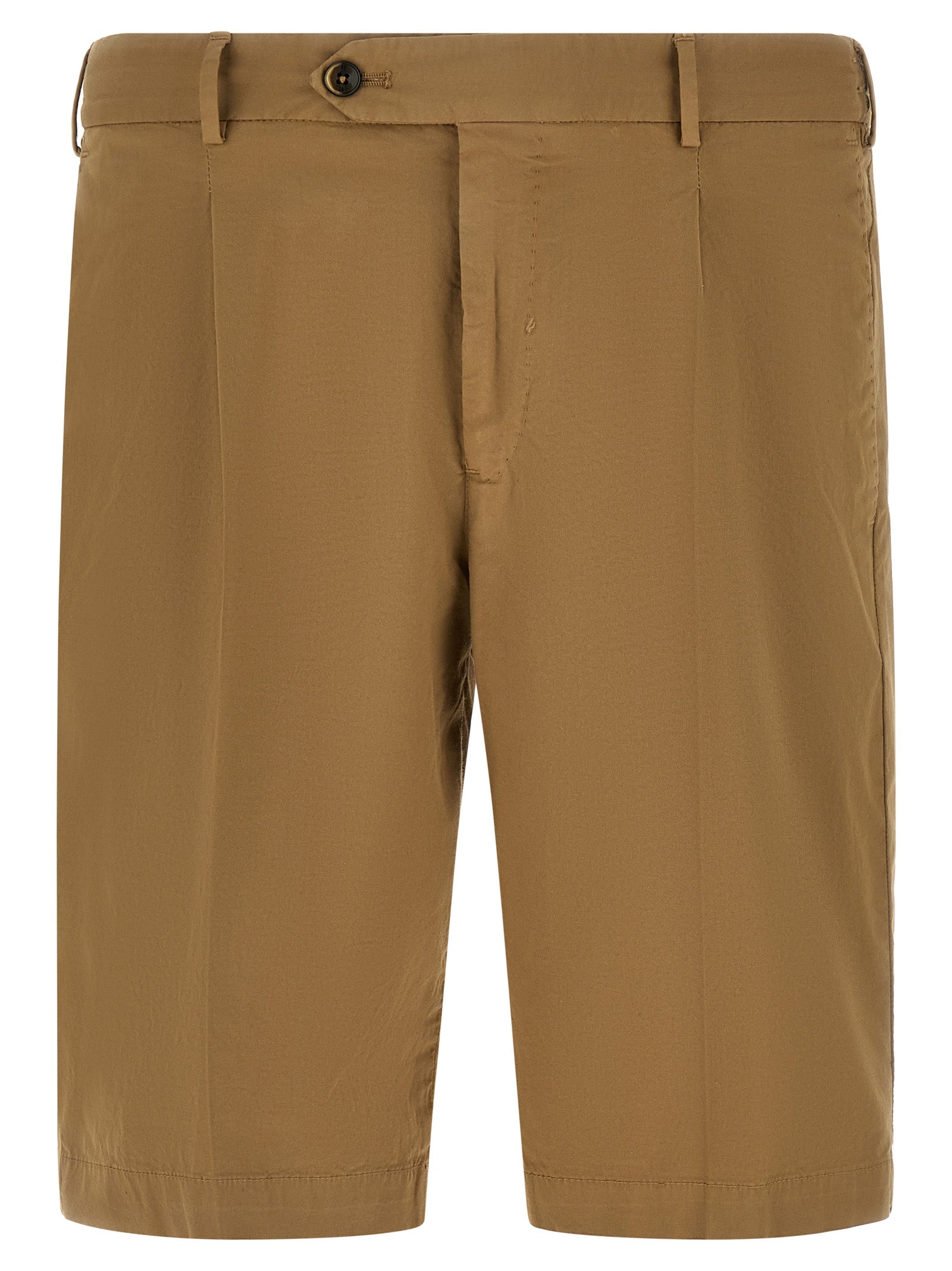 Beige Cotton Bermuda Shorts