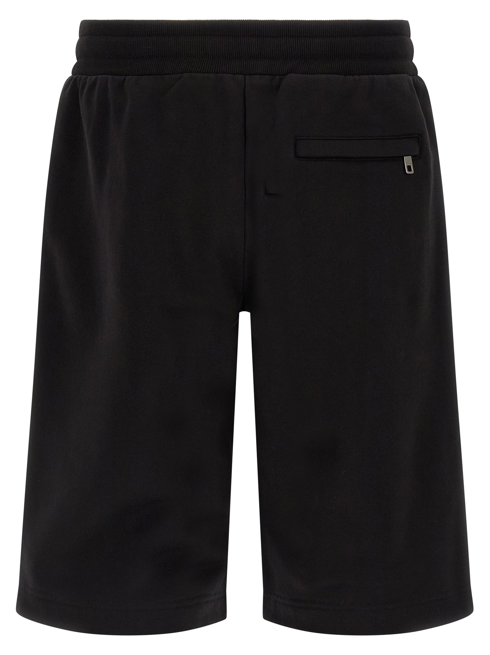 Black Cotton Bermuda Shorts
