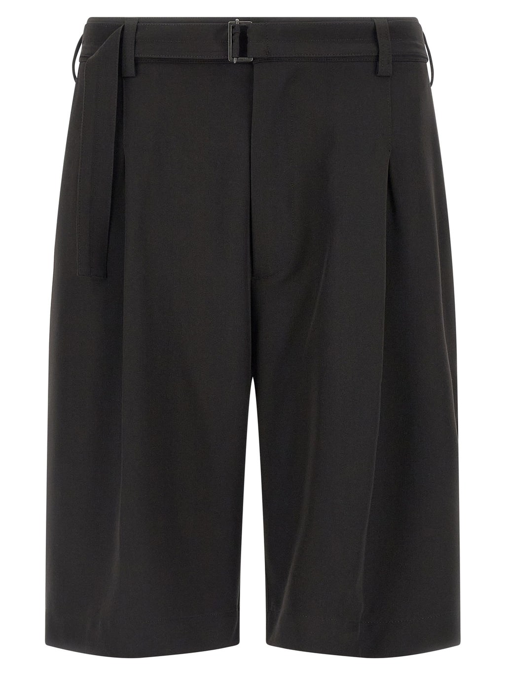 Black Polyester Bermuda Shorts