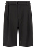 Black Polyester Bermuda Shorts