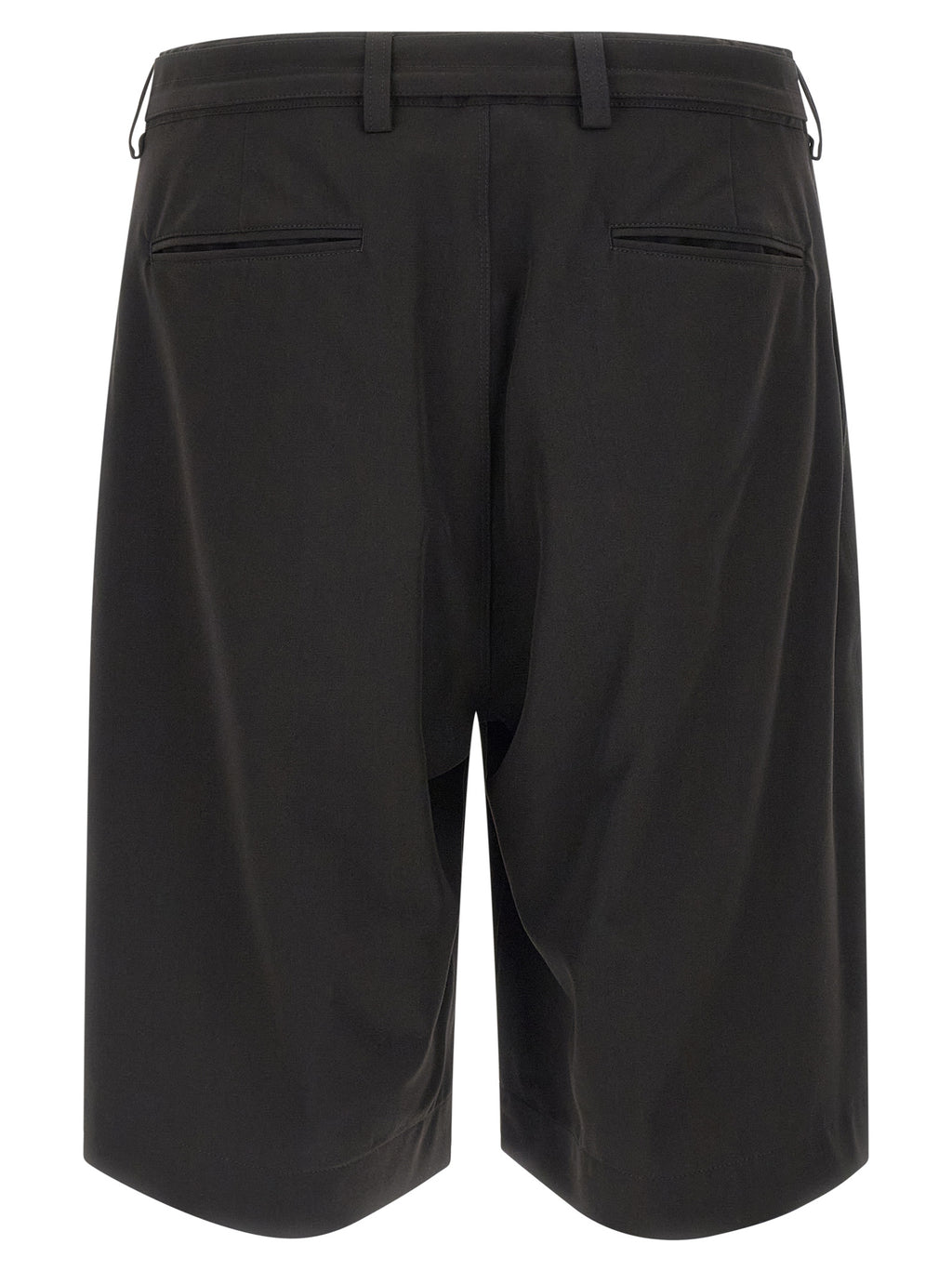 Black Polyester Bermuda Shorts