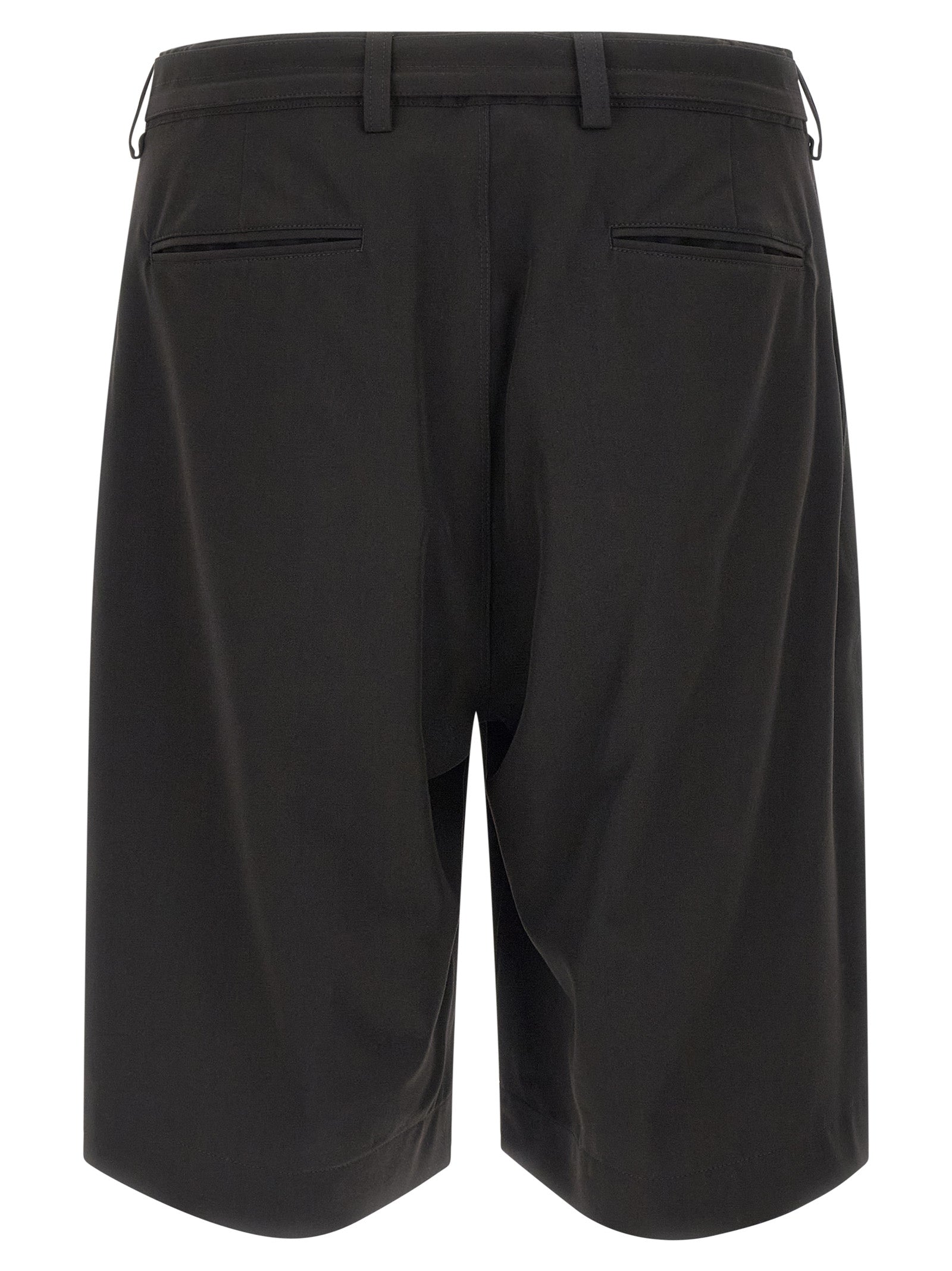 Black Polyester Bermuda Shorts