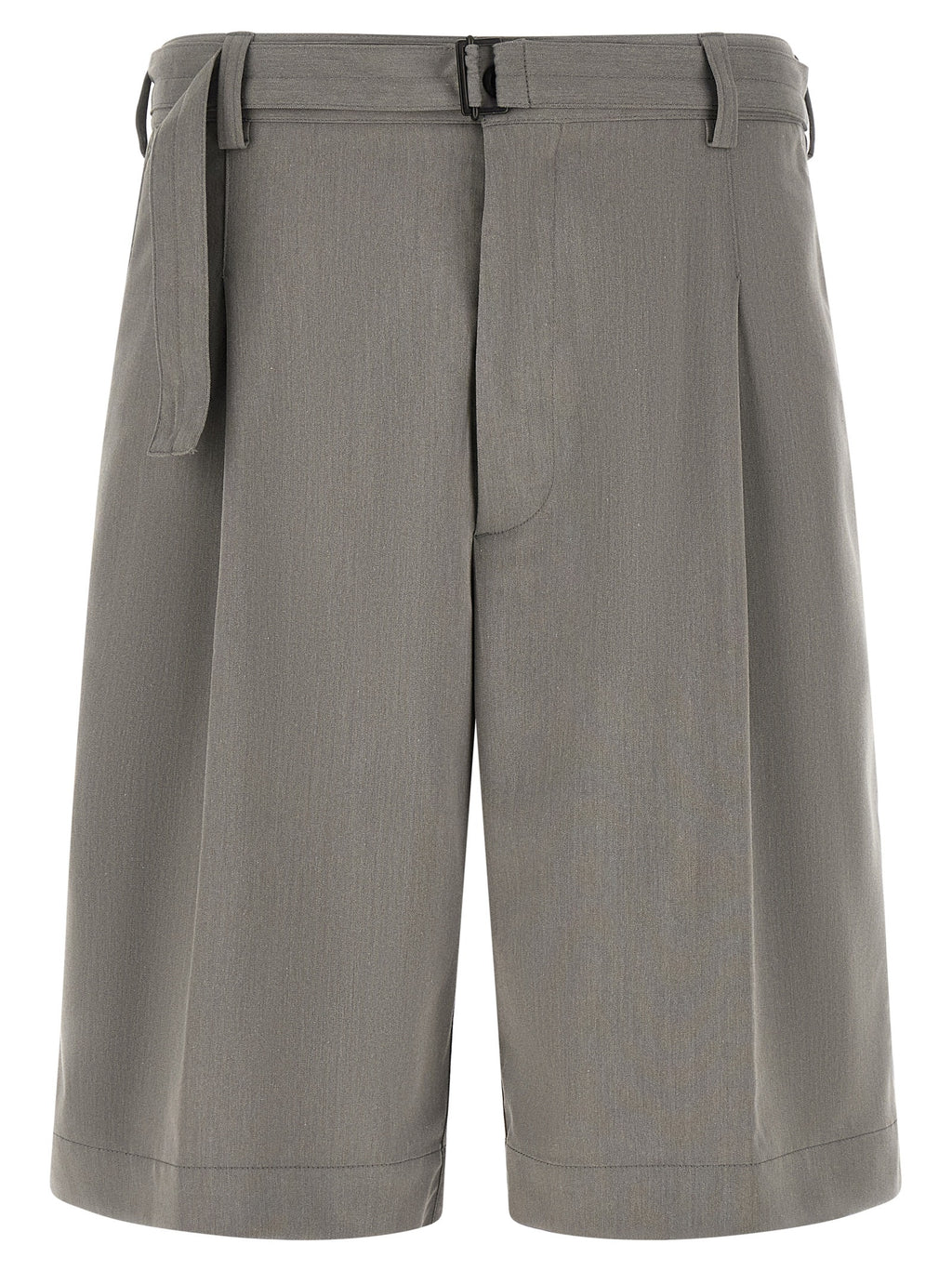 Gray Polyester Bermuda Shorts
