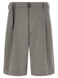 Gray Polyester Bermuda Shorts