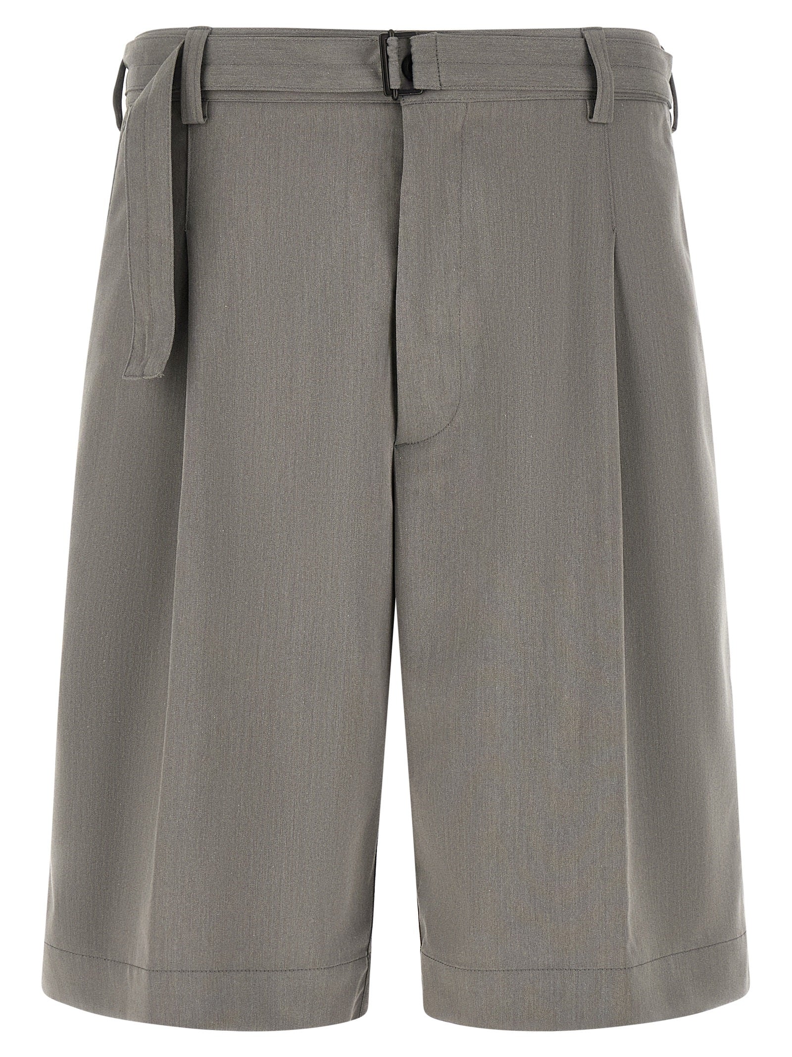 Gray Polyester Bermuda Shorts