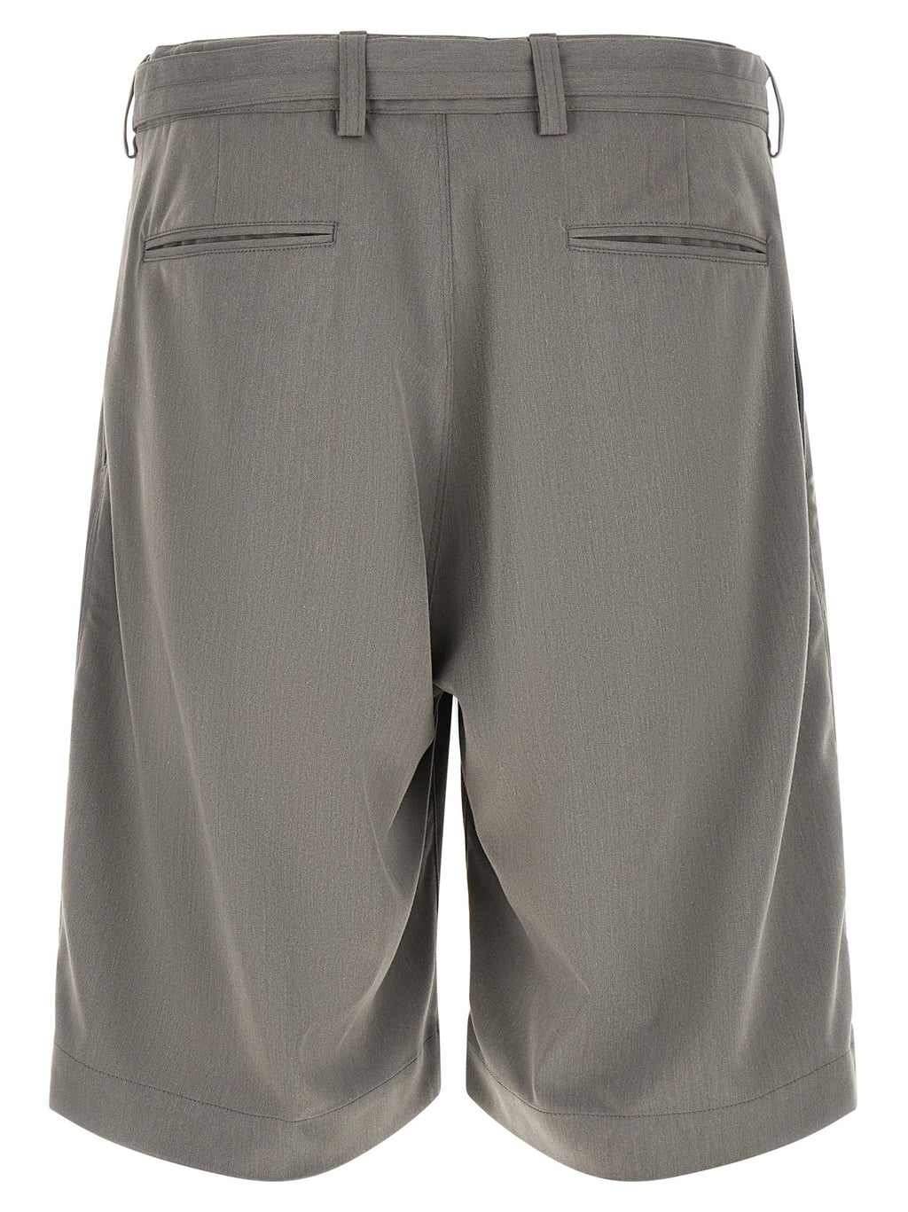 Gray Polyester Bermuda Shorts