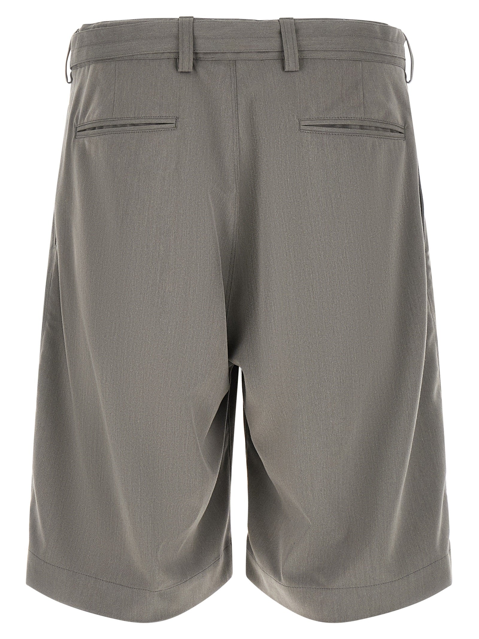 Gray Polyester Bermuda Shorts