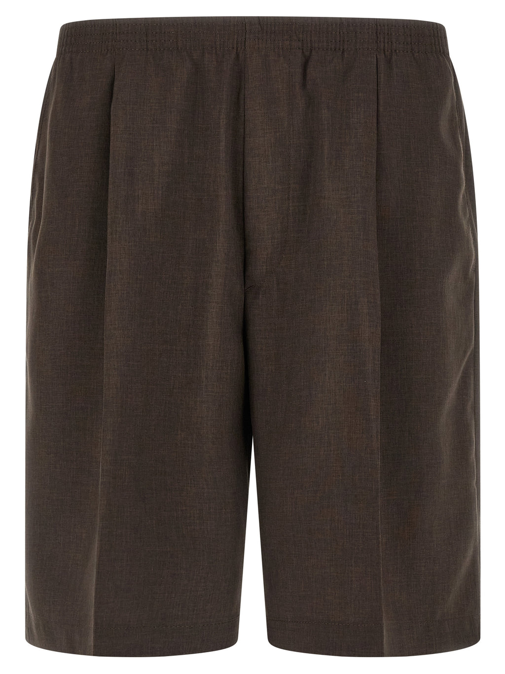 Brown Polyester Bermuda Shorts