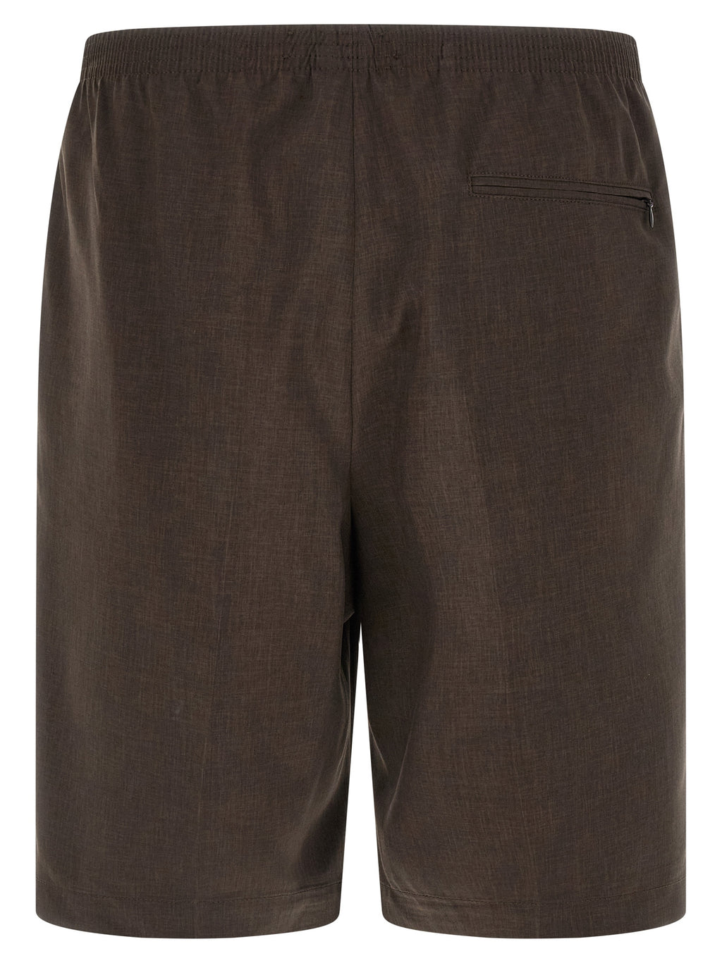 Brown Polyester Bermuda Shorts