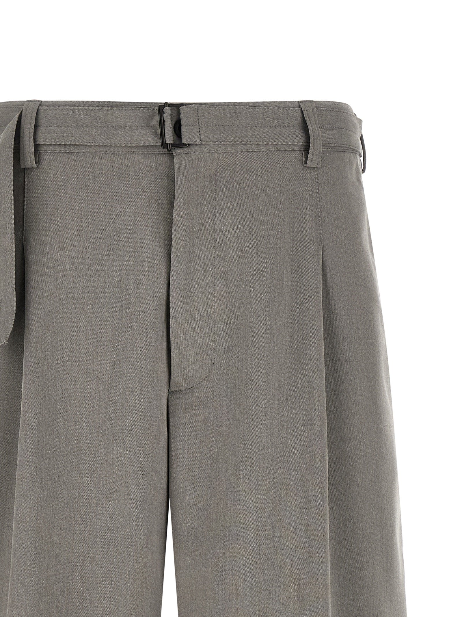 Gray Polyester Bermuda Shorts