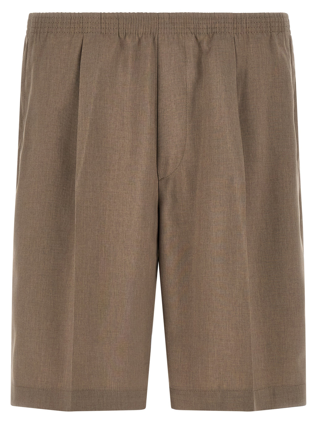 Brown Polyester Bermuda Shorts