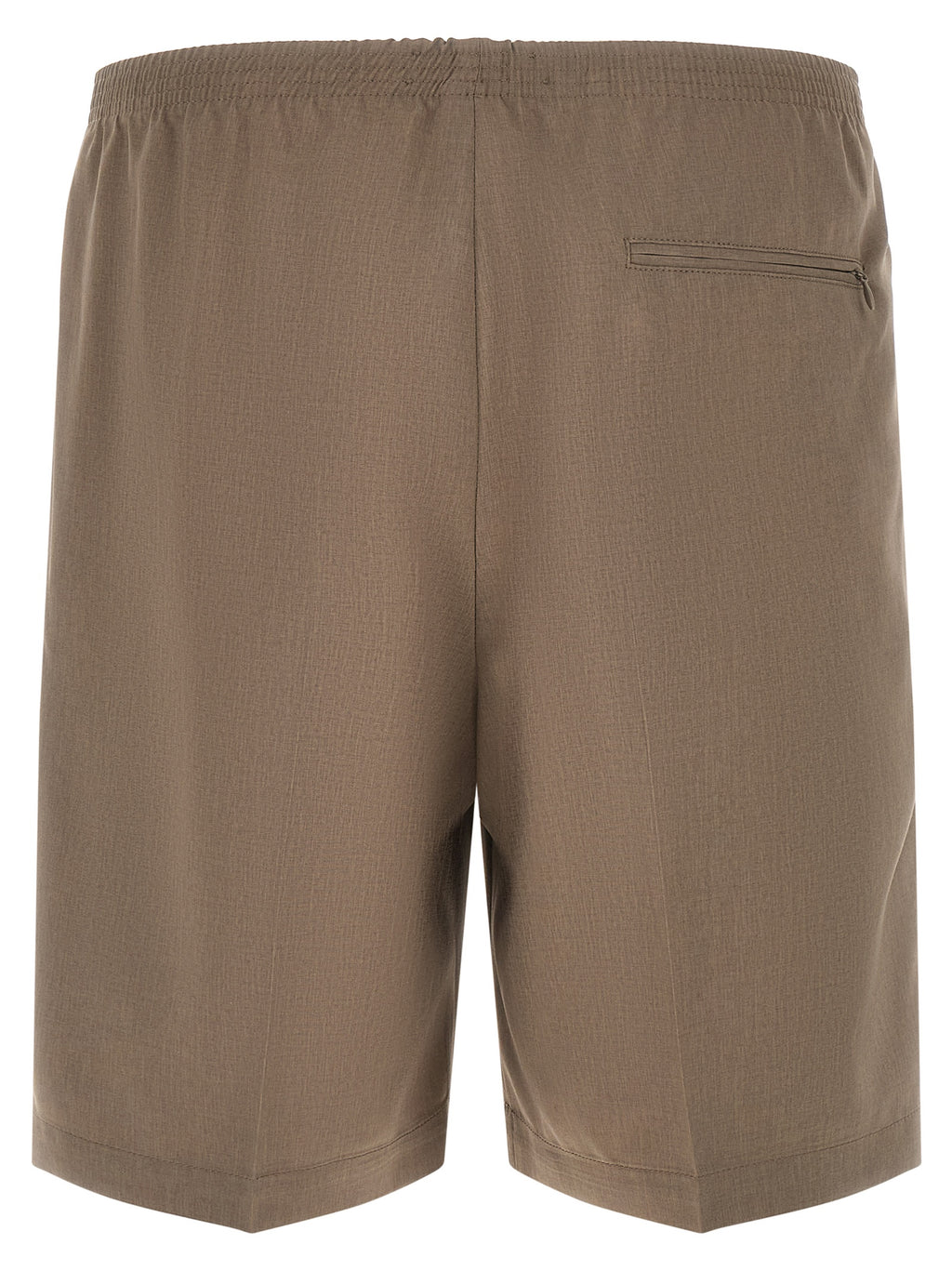 Brown Polyester Bermuda Shorts