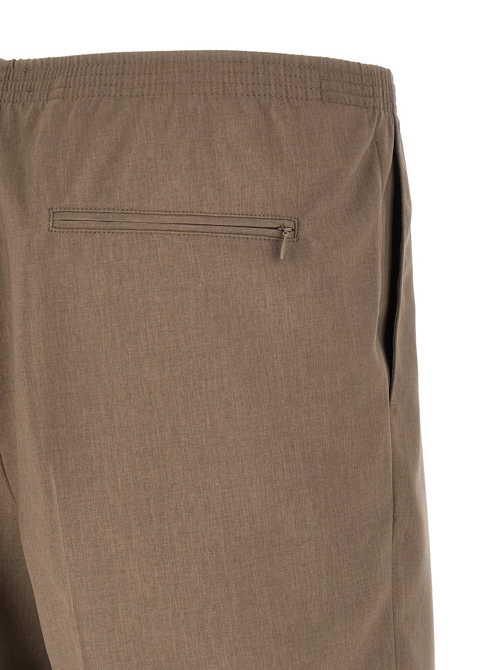 Brown Polyester Bermuda Shorts