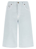 Haikure Blue Cotton Bermuda Shorts