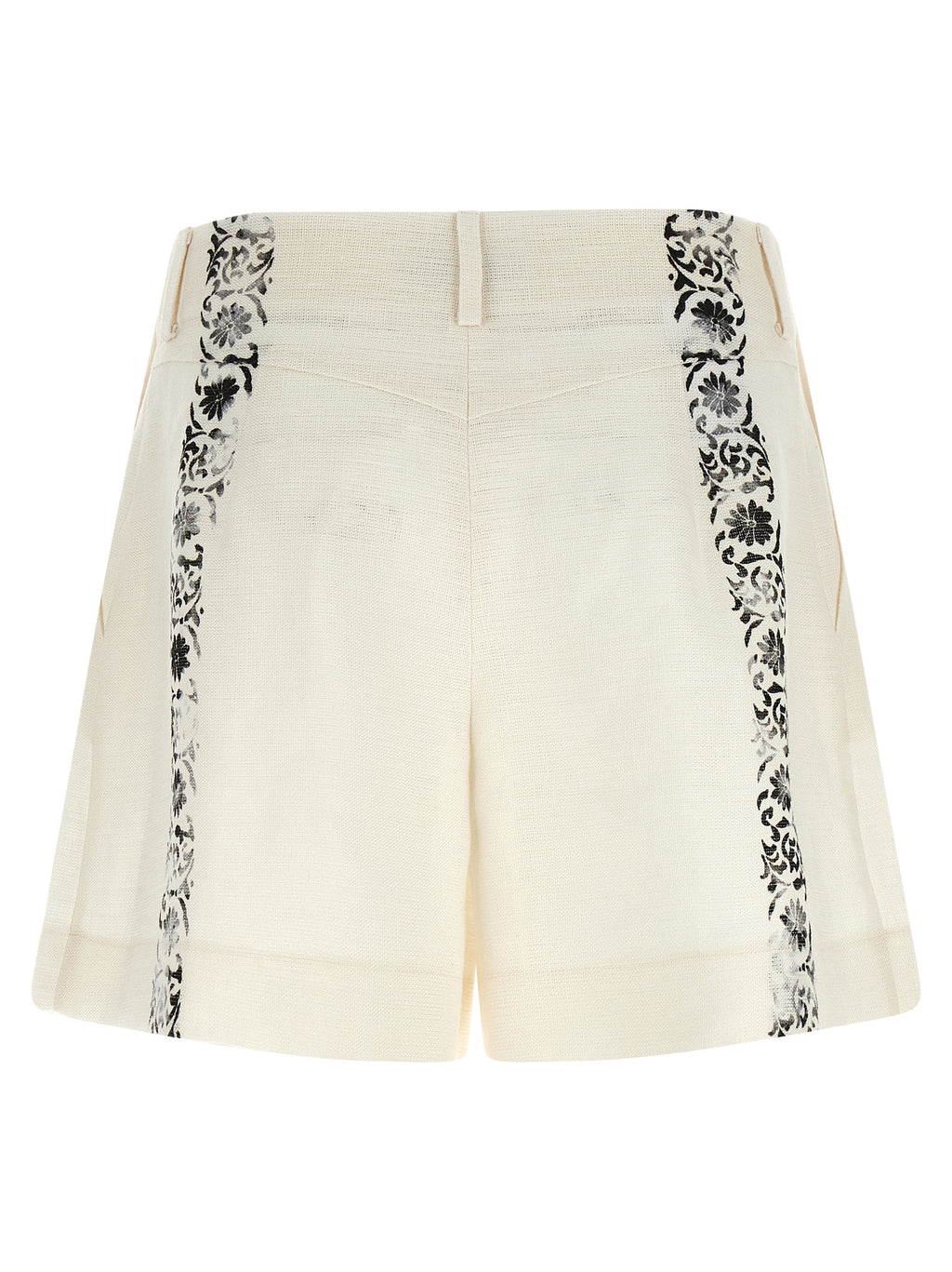 Bicolor Linen Bermuda Shorts