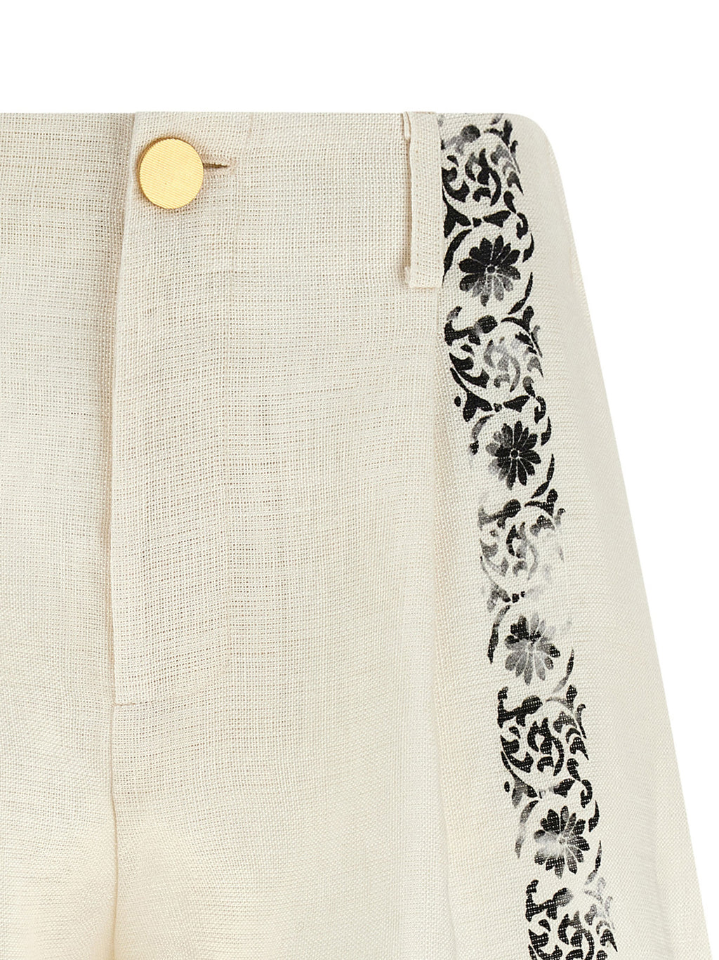 Bicolor Linen Bermuda Shorts