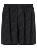 Black Viscose Bermuda Shorts