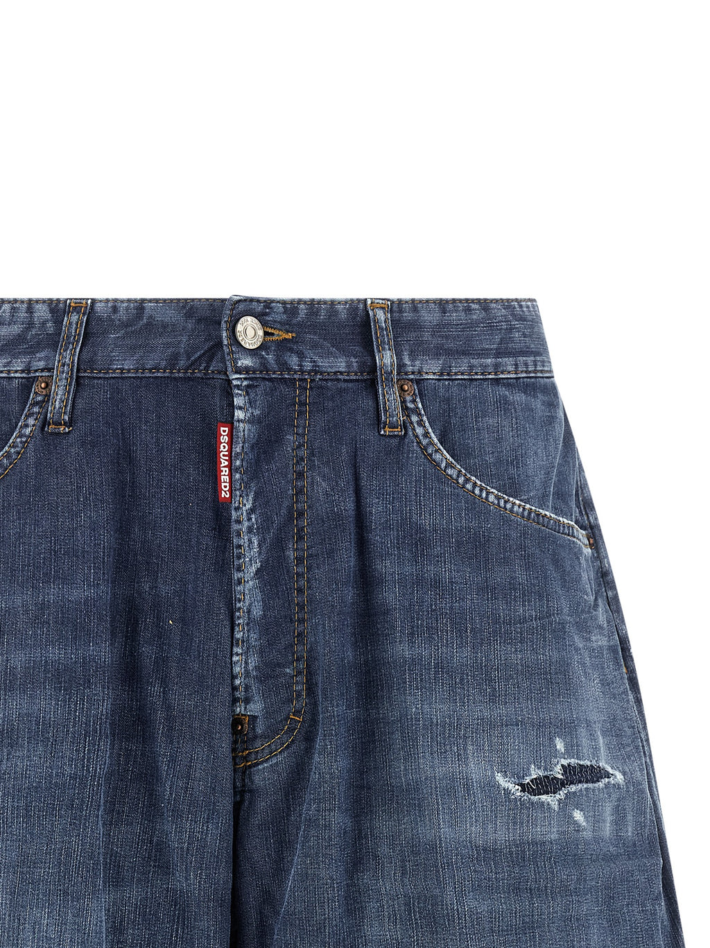 Blue Cotton Bermuda Shorts