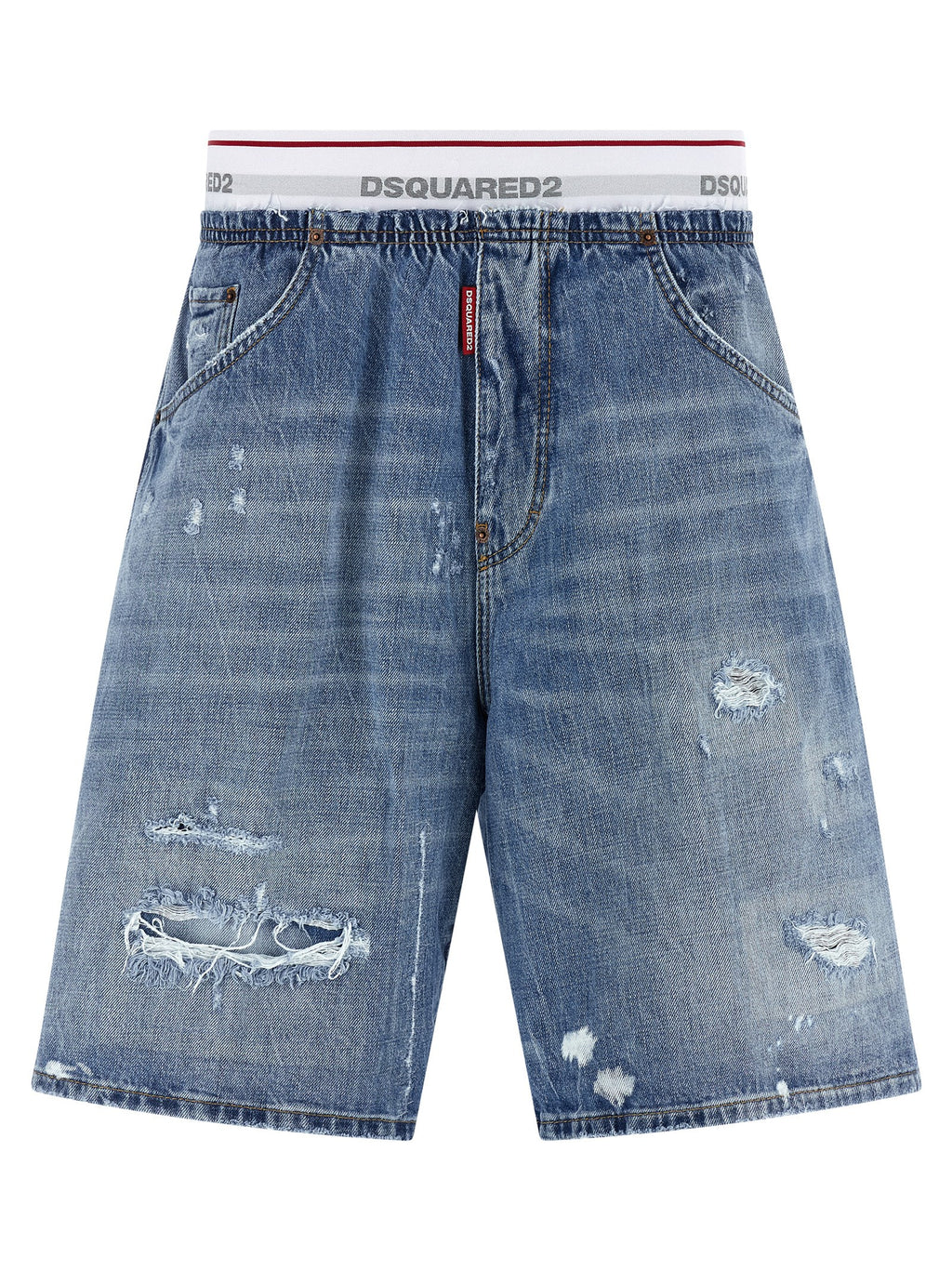 Blue Cotton Bermuda Shorts