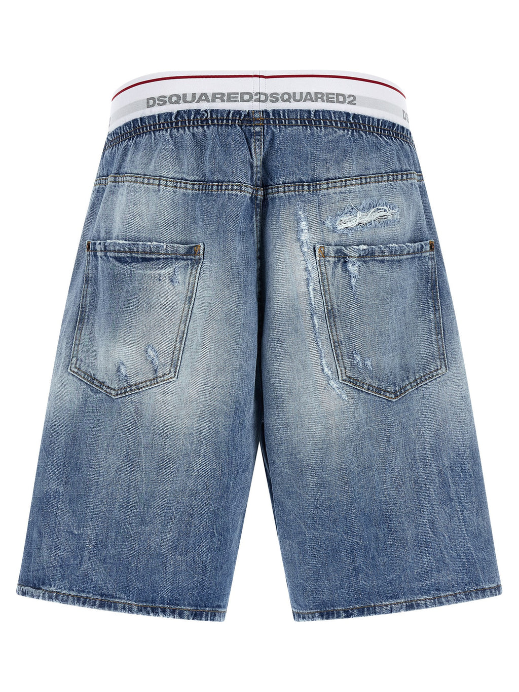 Blue Cotton Bermuda Shorts