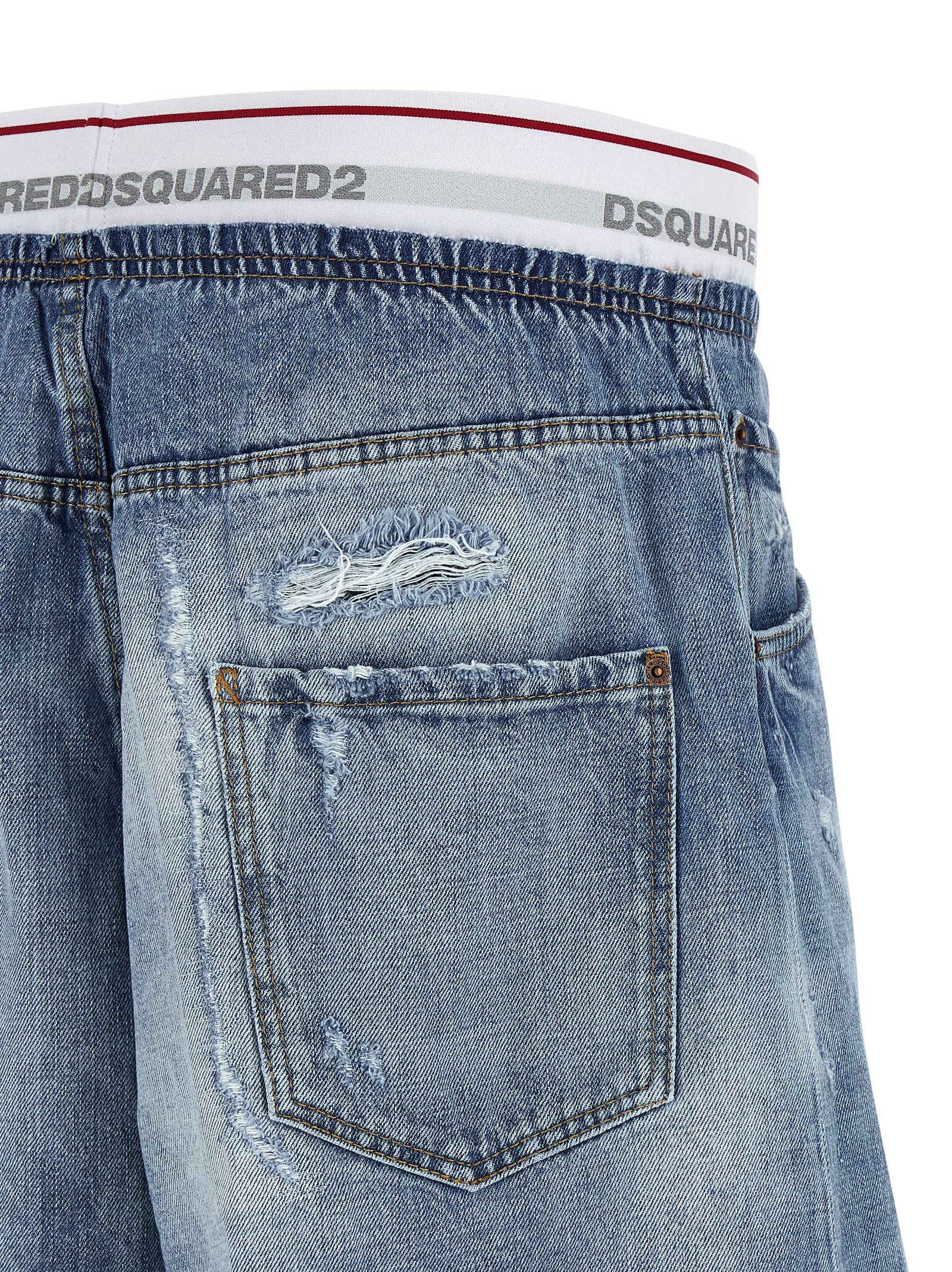 Blue Cotton Bermuda Shorts