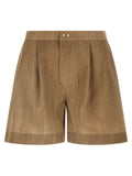 Beige Polyester Bermuda Shorts