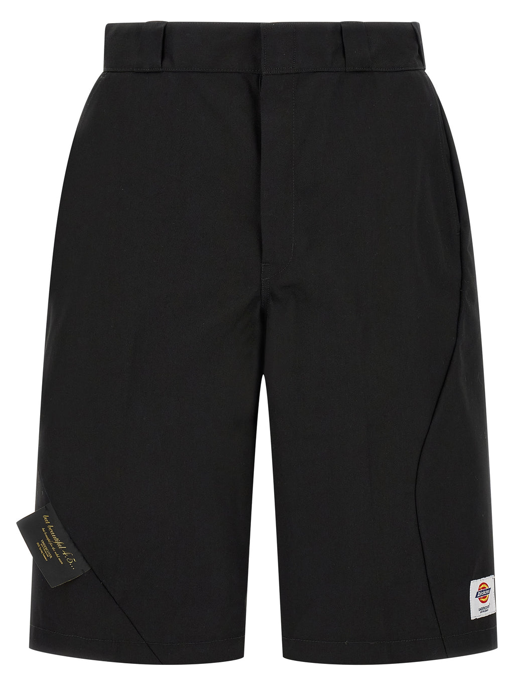Black Polyester Bermuda Shorts