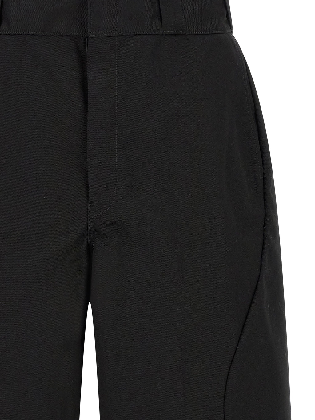 Black Polyester Bermuda Shorts