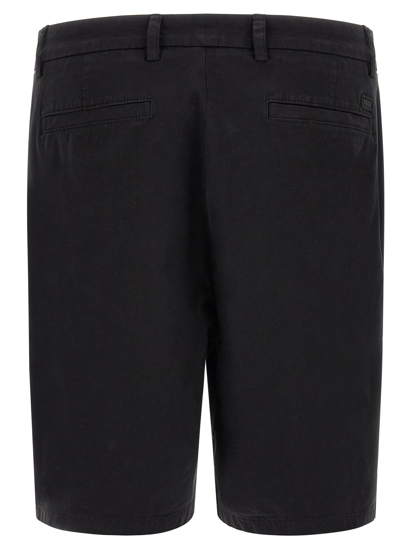 Black Cotton Bermuda Shorts