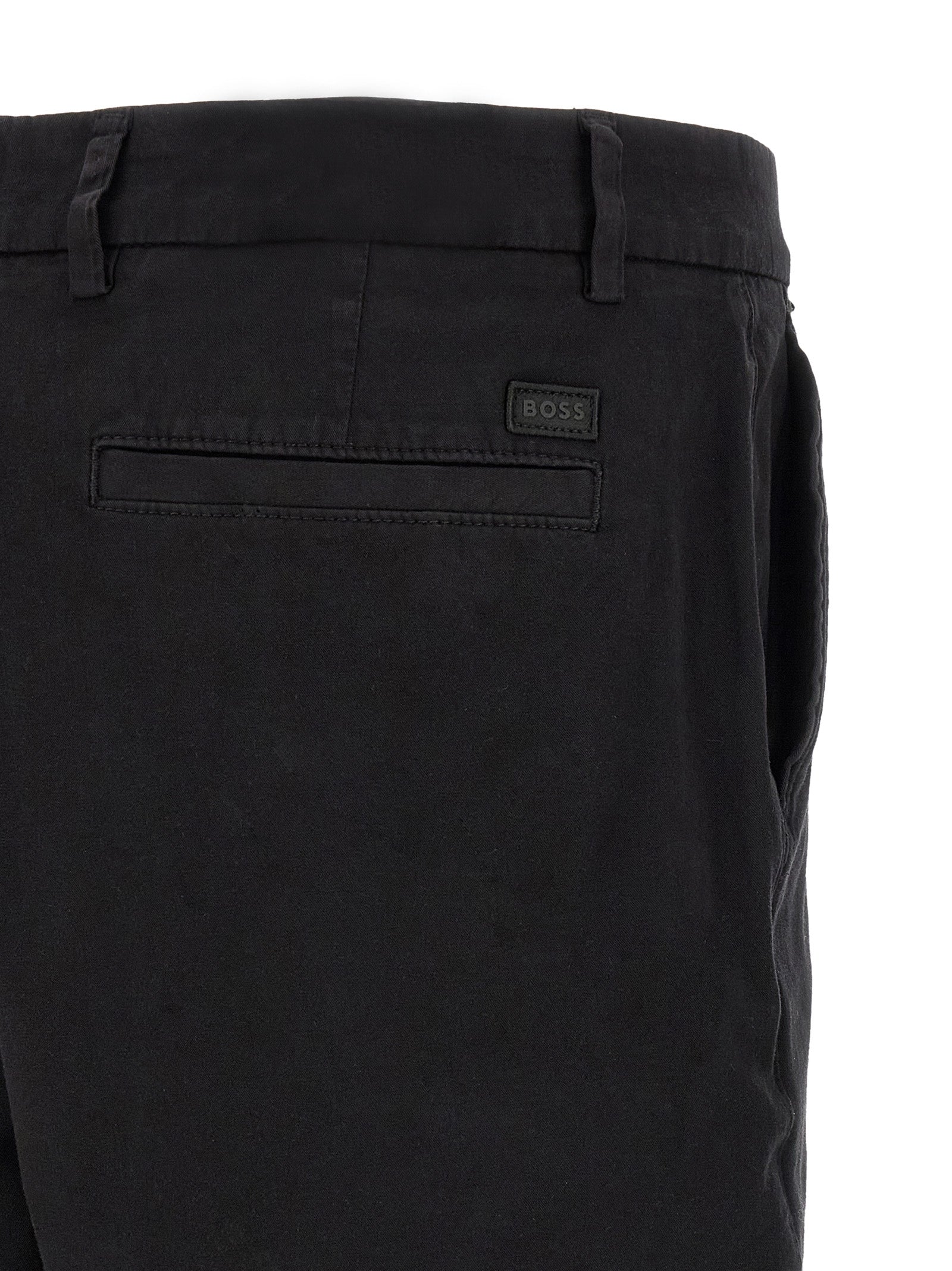 Black Cotton Bermuda Shorts