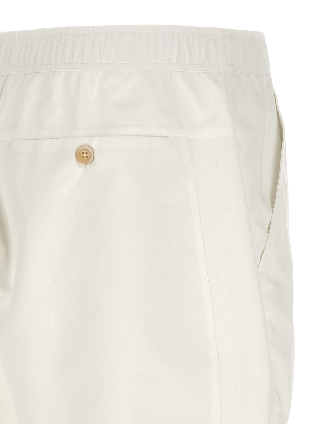 White Polyester Bermuda Shorts