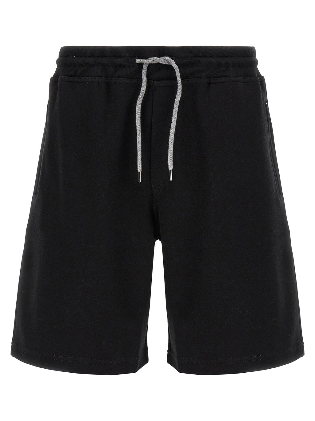 Black Cotton Bermuda Shorts